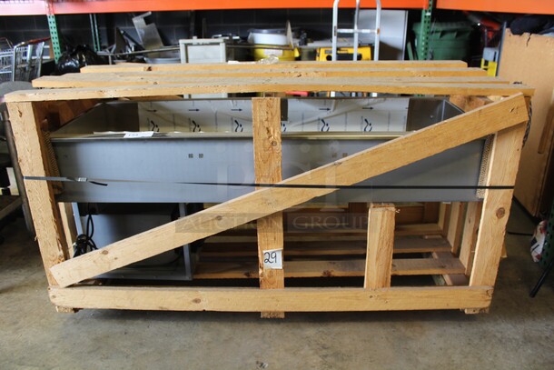BRAND NEW IN CRATE! Randell Model 9972SCA Commercial Stainless Steel Drop In Cold Food Refrigerated Unit. 69x26x29. 120V/60Hz. Stock Photo. - Image 2 of 2
