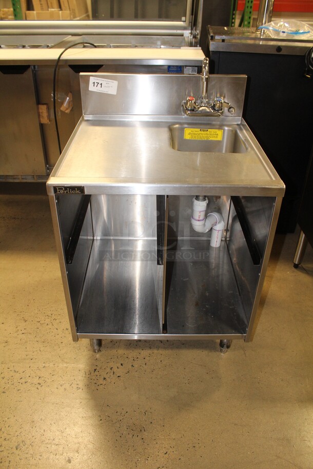 NICE! Perlick Commercial Stainless Steel Underbar Sink With Faucet. 24x24x36