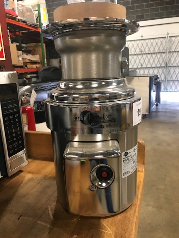 BRAND NEW IN BOX! Insinkerator Model SS100-29 Commercial Stainless Steel 1 HP Disposer. 13.25x13.25x17. 208/230/460V. 3 Phase.  - Image 1 of 4