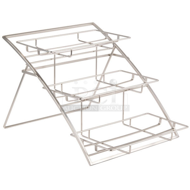 BRAND NEW IN BOX! American Metalcraft Model TASLG 3 Tier Stand. 15.25x21x12.75 Stock Photo.  - Image 1 of 1