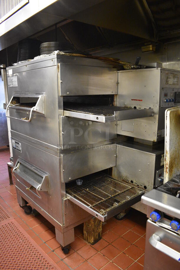 2 FANTASTIC! Middleby Marshall Stainless Steel Commercial Propane Gas Powered Conveyor Pizza Oven on Commercial Casters. This Unit Will Be Professionally Uninstalled. 68x44x71. 2 Times Your Bid! Tested and Working! - Image 3 of 8