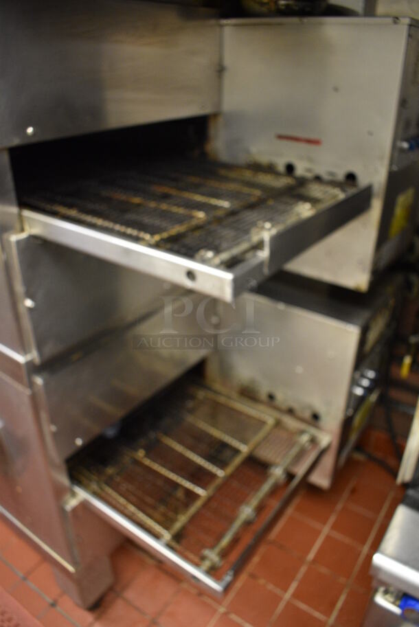 2 FANTASTIC! Middleby Marshall Stainless Steel Commercial Propane Gas Powered Conveyor Pizza Oven on Commercial Casters. This Unit Will Be Professionally Uninstalled. 68x44x71. 2 Times Your Bid! Tested and Working! - Image 4 of 8