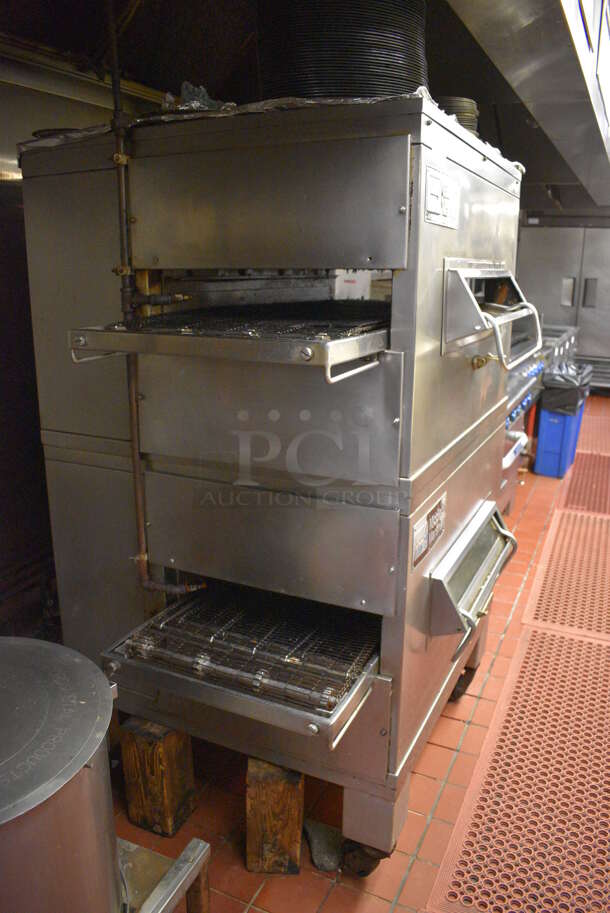 2 FANTASTIC! Middleby Marshall Stainless Steel Commercial Propane Gas Powered Conveyor Pizza Oven on Commercial Casters. This Unit Will Be Professionally Uninstalled. 68x44x71. 2 Times Your Bid! Tested and Working! - Image 8 of 8