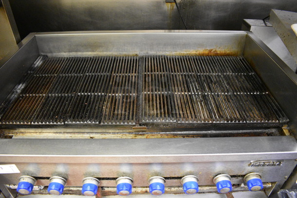 SWEET! Imperial Stainless Steel Commercial Countertop Propane Gas Powered Charbroiler on Stainless Steel Commercial Equipment Stand. Does Not Come w/ Contents. This Unit Will Be Professionally Uninstalled. 48x29x21, 48x31x27. Tested and Working! - Image 4 of 8