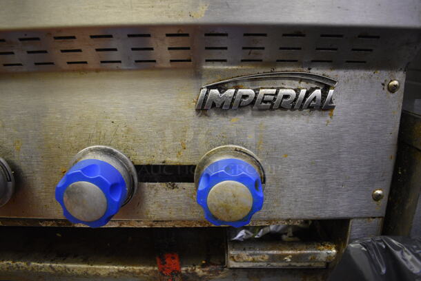 SWEET! Imperial Stainless Steel Commercial Countertop Propane Gas Powered Charbroiler on Stainless Steel Commercial Equipment Stand. Does Not Come w/ Contents. This Unit Will Be Professionally Uninstalled. 48x29x21, 48x31x27. Tested and Working! - Image 7 of 8
