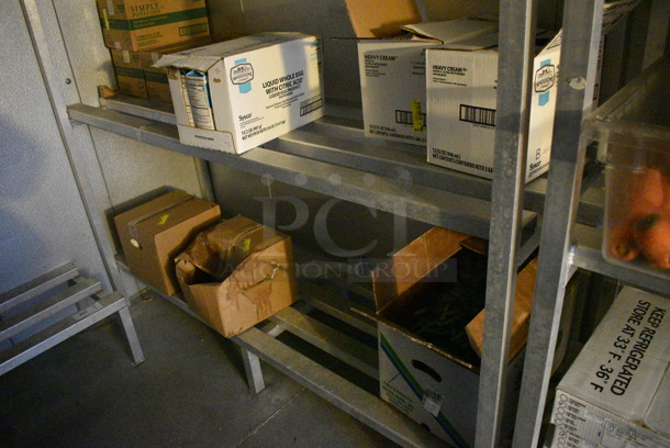 Metal 3 Tier Dunnage Style Shelving Unit. Does Not Include Contents. 72x24x64. BUYER MUST DISMANTLE. PCI CANNOT DISMANTLE FOR SHIPPING. PLEASE CONSIDER FREIGHT CHARGES. - Image 3 of 3