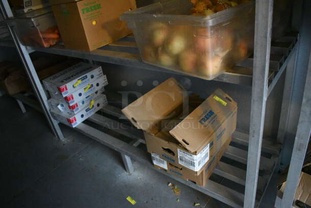 Metal 3 Tier Dunnage Style Shelving Unit. Does Not Include Contents. 72x24x64. BUYER MUST DISMANTLE. PCI CANNOT DISMANTLE FOR SHIPPING. PLEASE CONSIDER FREIGHT CHARGES. - Image 3 of 3