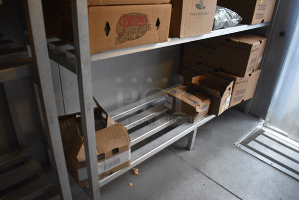 Metal 3 Tier Dunnage Style Shelving Unit. Does Not Include Contents. 72x24x64. BUYER MUST DISMANTLE. PCI CANNOT DISMANTLE FOR SHIPPING. PLEASE CONSIDER FREIGHT CHARGES. - Image 2 of 3