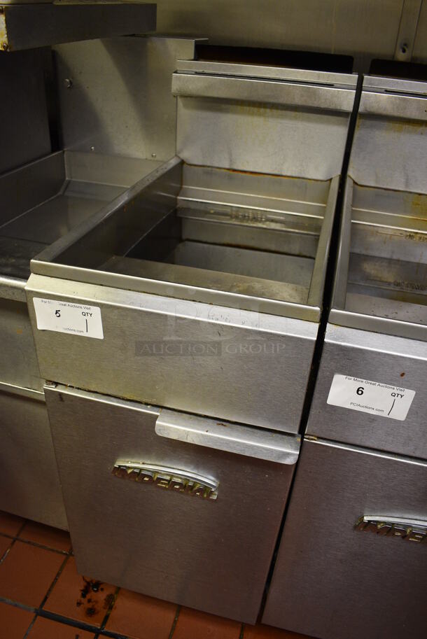 GREAT! Imperial Model IFS-50 Stainless Steel Commercial Propane Gas Powered 50 Pound Capacity Deep Fat Fryer. 140,000 BTU. This Unit Will Be Professionally Uninstalled. 15.5x31x47. Tested and Working! - Image 3 of 8
