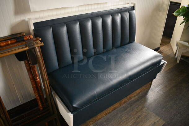 Blue Single Sided Booth Seat. BUYER MUST REMOVE. 48x24x38 - Image 5 of 5