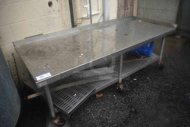 Stainless Steel Equipment Stand w/ Metal Undershelf on Commercial Casters. 72x30x26