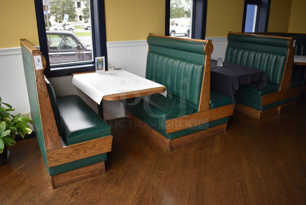 ALL ONE MONEY! Lot of 2 Single Sided Booths and 2 Tables! BUYER MUST REMOVE. 48.5x24x49, 48.5x44x49, 48x27x30