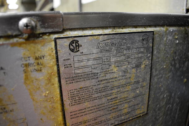 GREAT! Imperial Model IFS-50 Stainless Steel Commercial Propane Gas Powered 50 Pound Capacity Deep Fat Fryer. 140,000 BTU. This Unit Will Be Professionally Uninstalled. 15.5x31x47. Tested and Working! - Image 7 of 7