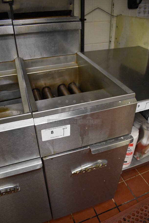 GREAT! Imperial Model IFS-50 Stainless Steel Commercial Propane Gas Powered 50 Pound Capacity Deep Fat Fryer. 140,000 BTU. This Unit Will Be Professionally Uninstalled. 15.5x31x47. Tested and Working! - Image 2 of 7