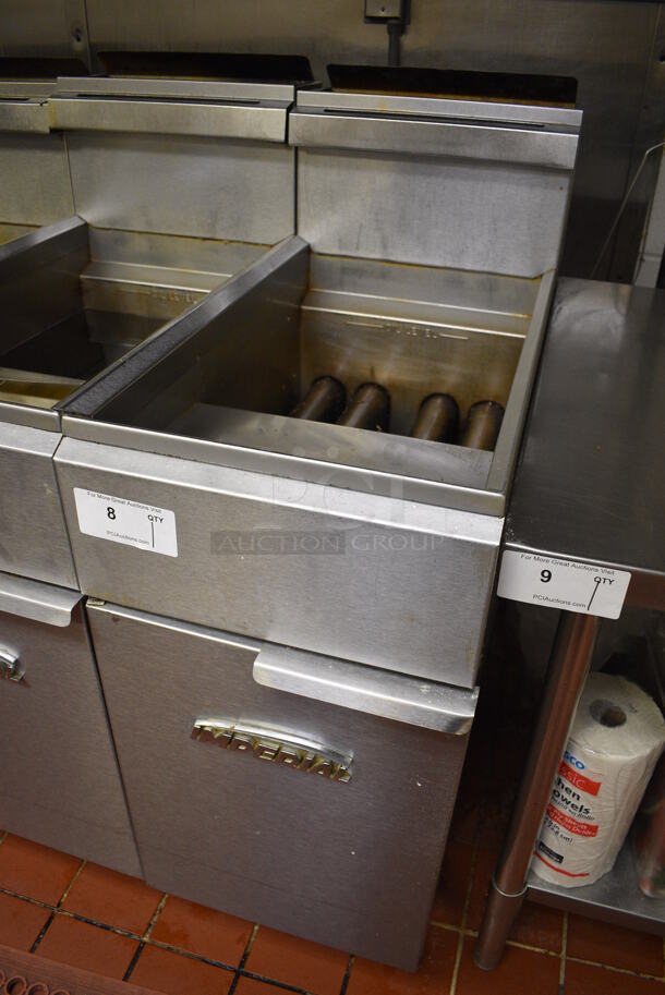 GREAT! Imperial Model IFS-50 Stainless Steel Commercial Propane Gas Powered 50 Pound Capacity Deep Fat Fryer. 140,000 BTU. This Unit Will Be Professionally Uninstalled. 15.5x31x47. Tested and Working! - Image 3 of 7