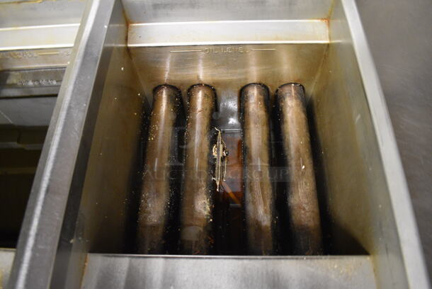 GREAT! Imperial Model IFS-50 Stainless Steel Commercial Propane Gas Powered 50 Pound Capacity Deep Fat Fryer. 140,000 BTU. This Unit Will Be Professionally Uninstalled. 15.5x31x47. Tested and Working! - Image 4 of 7