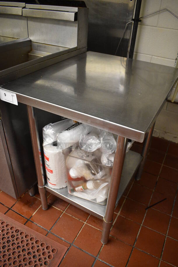 Stainless Steel Commercial Table w/ Metal Undershelf. Does Not Come w/ Contents. 24x30x34 - Image 2 of 3