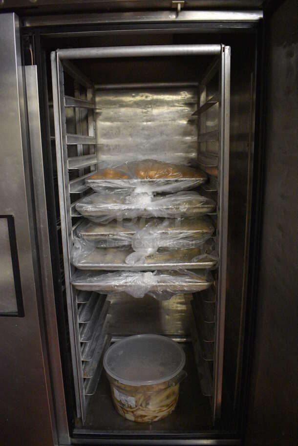 NICE! 2001 True Model TS-49 Stainless Steel Commercial 2 Door Reach In Cooler w/ Poly Coated Racks and Metal Rack on Commercial Casters. Does Not Come w/ Contents. 115 Volts, 1 Phase. 54x30x83.5. Tested and Working! - Image 5 of 5