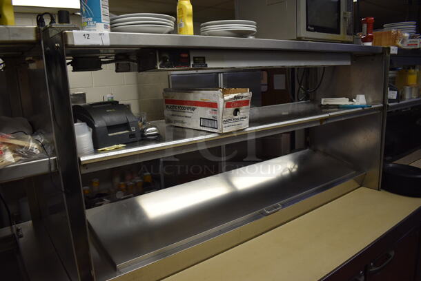 GREAT! 2011 Hoshizaki Model HPR72A Stainless Steel Commercial Prep Table w/ Lid, 2 Doors and Two Tier Overshelf on Commercial Casters. Does Not Come w/ Contents. 115 Volts, 1 Phase. 72x33x73. Tested and Working! - Image 2 of 8