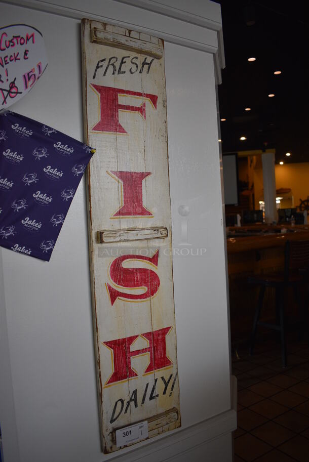 Fresh Fish Decorative Sign. BUYER MUST REMOVE. 10.5x2x48 - Image 2 of 5