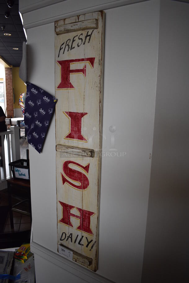 Fresh Fish Decorative Sign. BUYER MUST REMOVE. 10.5x2x48 - Image 3 of 5