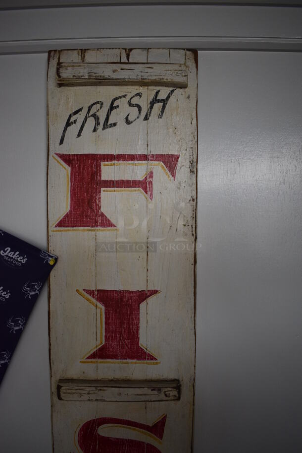 Fresh Fish Decorative Sign. BUYER MUST REMOVE. 10.5x2x48 - Image 4 of 5
