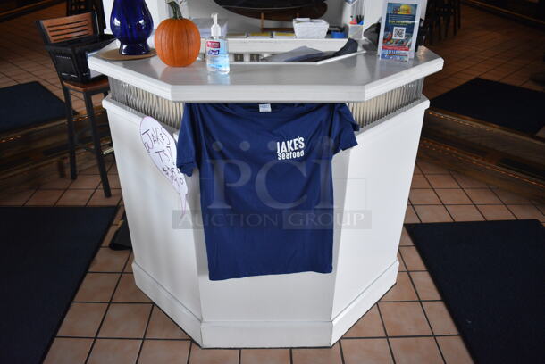 White Counter. Does Not Include Contents. BUYER MUST REMOVE. 50x28x43 - Image 1 of 5