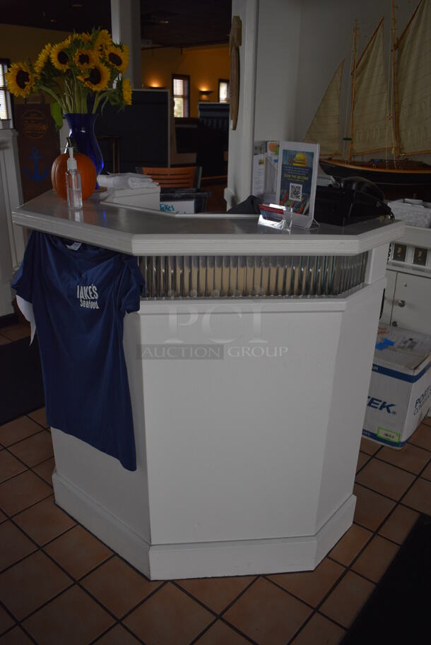 White Counter. Does Not Include Contents. BUYER MUST REMOVE. 50x28x43 - Image 2 of 5