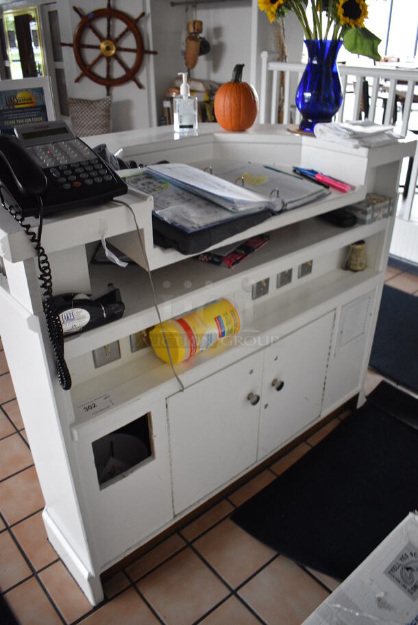 White Counter. Does Not Include Contents. BUYER MUST REMOVE. 50x28x43 - Image 3 of 5