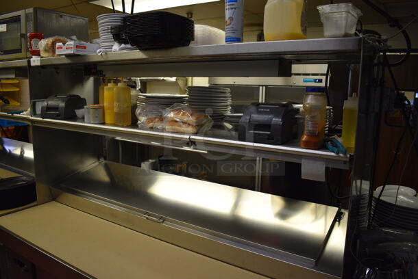 GREAT! 2011 Hoshizaki Model HPR72A Stainless Steel Commercial Prep Table w/ Lid, 2 Doors and Two Tier Overshelf. Does Not Come w/ Contents. 115 Volts, 1 Phase. 72x33x73. Tested and Working! - Image 3 of 8