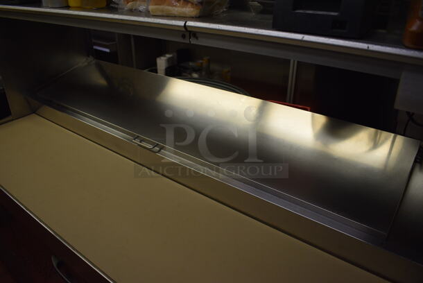 GREAT! 2011 Hoshizaki Model HPR72A Stainless Steel Commercial Prep Table w/ Lid, 2 Doors and Two Tier Overshelf. Does Not Come w/ Contents. 115 Volts, 1 Phase. 72x33x73. Tested and Working! - Image 4 of 8