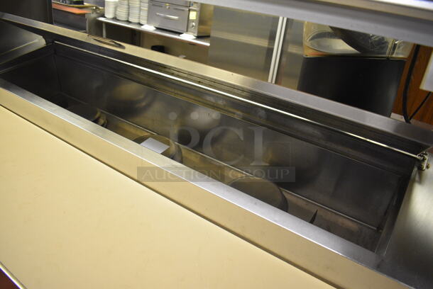 GREAT! 2011 Hoshizaki Model HPR72A Stainless Steel Commercial Prep Table w/ Lid, 2 Doors and Two Tier Overshelf. Does Not Come w/ Contents. 115 Volts, 1 Phase. 72x33x73. Tested and Working! - Image 5 of 8