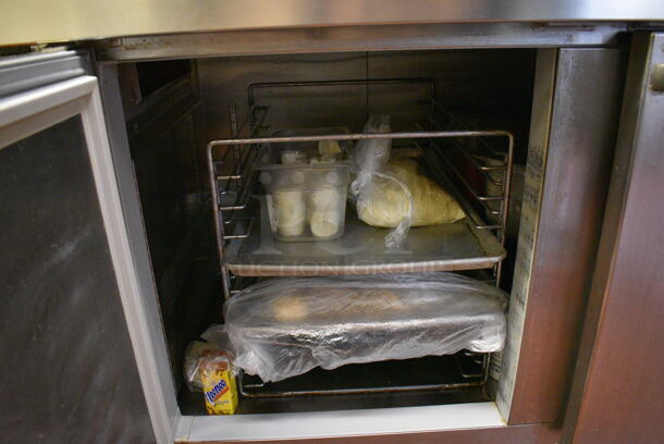 GREAT! 2011 Hoshizaki Model HPR72A Stainless Steel Commercial Prep Table w/ Lid, 2 Doors and Two Tier Overshelf. Does Not Come w/ Contents. 115 Volts, 1 Phase. 72x33x73. Tested and Working! - Image 6 of 8