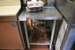 Stainless Steel Commercial Table w/ Metal Undershelf. 24x30x34