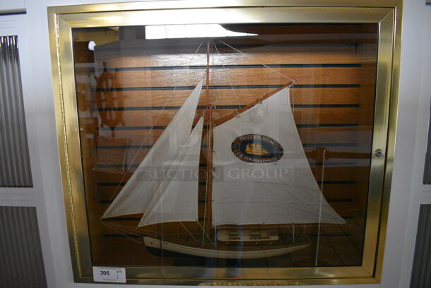 Decorative Sailboat. Display Case: 36x32