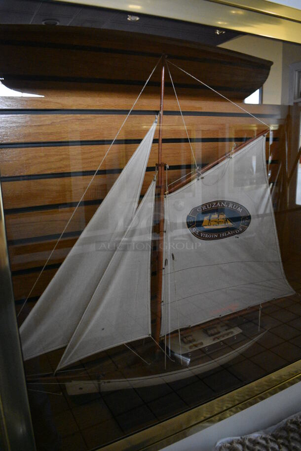Decorative Sailboat. Display Case: 36x32 - Image 2 of 4