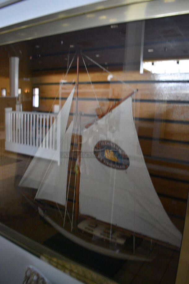 Decorative Sailboat. Display Case: 36x32 - Image 3 of 4