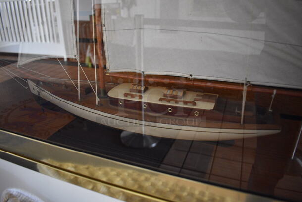 Decorative Sailboat. Display Case: 36x32 - Image 4 of 4