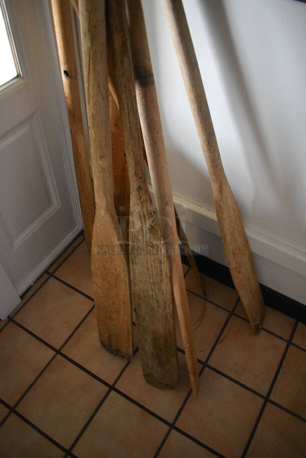 ALL ONE MONEY! Lot of 7 Wooden Oars! Includes 66" - Image 3 of 3