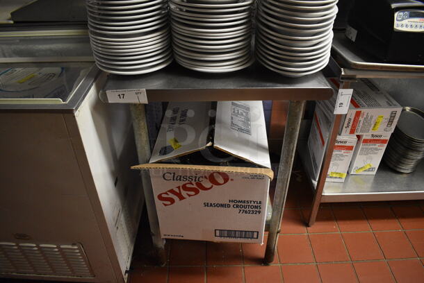 Metal Commercial Table w/ Metal Undershelf. Does Not Come w/ Contents. 24x30x34 - Image 2 of 3