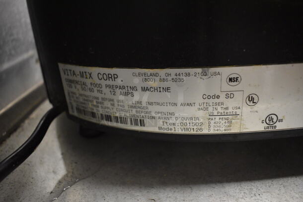 NICE! Vita-Mix Model VM0126 Metal Commercial Countertop Drink Mixer Machine. 120 Volts, 1 Phase. 15x17x28. Tested and Working! - Image 7 of 7