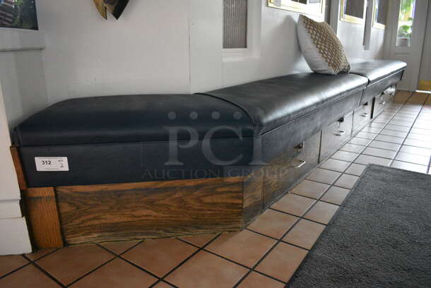 2 Benches w/ Lower Drawers. BUYER MUST REMOVE. 86x18x19, 63x18x19. 2 Times Your Bid!