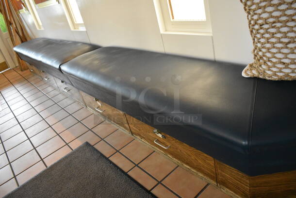 2 Benches w/ Lower Drawers. BUYER MUST REMOVE. 86x18x19, 63x18x19. 2 Times Your Bid! - Image 2 of 5