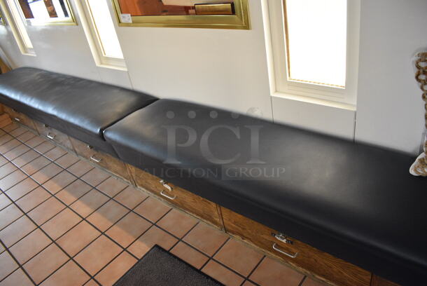 2 Benches w/ Lower Drawers. BUYER MUST REMOVE. 86x18x19, 63x18x19. 2 Times Your Bid! - Image 5 of 5