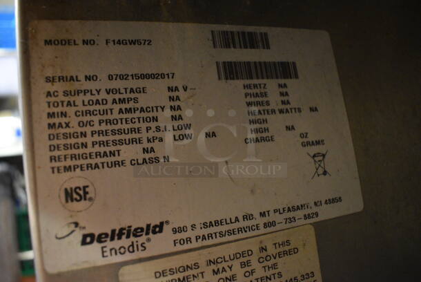 NICE! 2007 Delfield Model F14GW572 Stainless Steel Commercial 5 Well Electric Powered Steam Table w/ Metal Undershelf. 115 Volts, 1 Phase. 72x36x40. Tested and Working! - Image 5 of 6