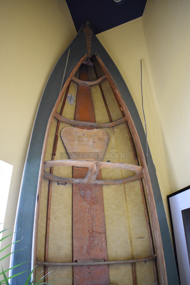 Green Decorative Canoe.  - Image 2 of 4