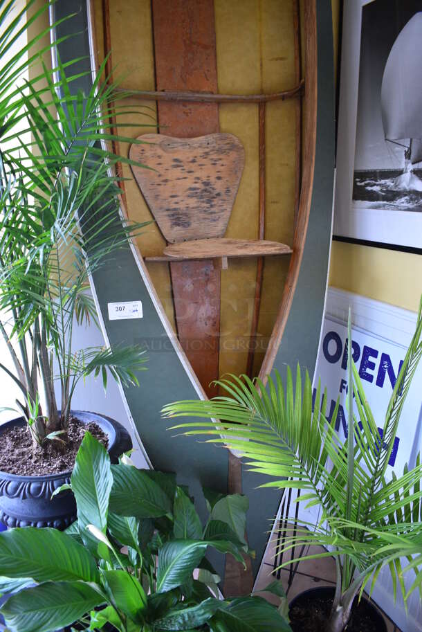 Green Decorative Canoe.  - Image 3 of 4