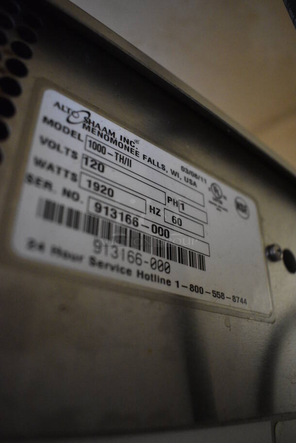 FANTASTIC! 2011 Alto Shaam Model 1000-TH/II Stainless Steel Commercial 2 Half Size Door Halo Heat Warming Cabinet on Commercial Casters. 120 Volts, 1 Phase. 22.5x30.5x77. Tested and Working! - Image 8 of 8