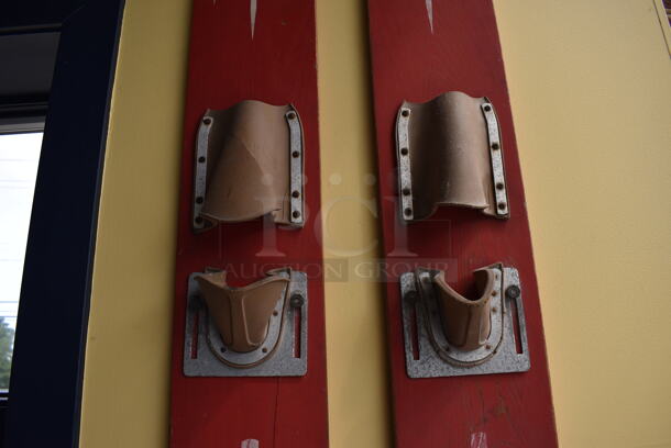 2 Hydro Flite Red Wall Mount Decorative Skiis. 7x5x74. 2 Times Your Bid! - Image 4 of 5