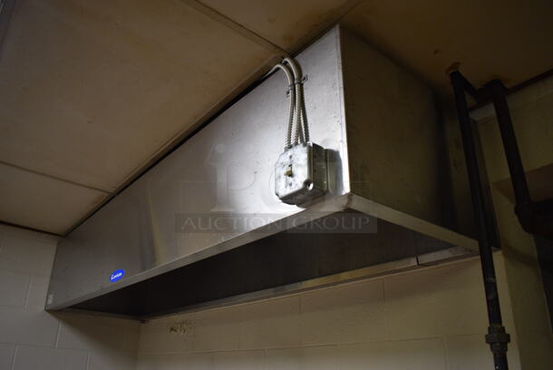 GREAT! Larkin Stainless Steel Commercial 7.5' Steam Hood. Comes w/ Mushroom Exhaust Fan. BUYER MUST REMOVE. Removal/Transport fee of $500.00 will be charged if we have to remove and transport this item back to our warehouse for shipping or pick up. 92x24x16 - Image 2 of 7